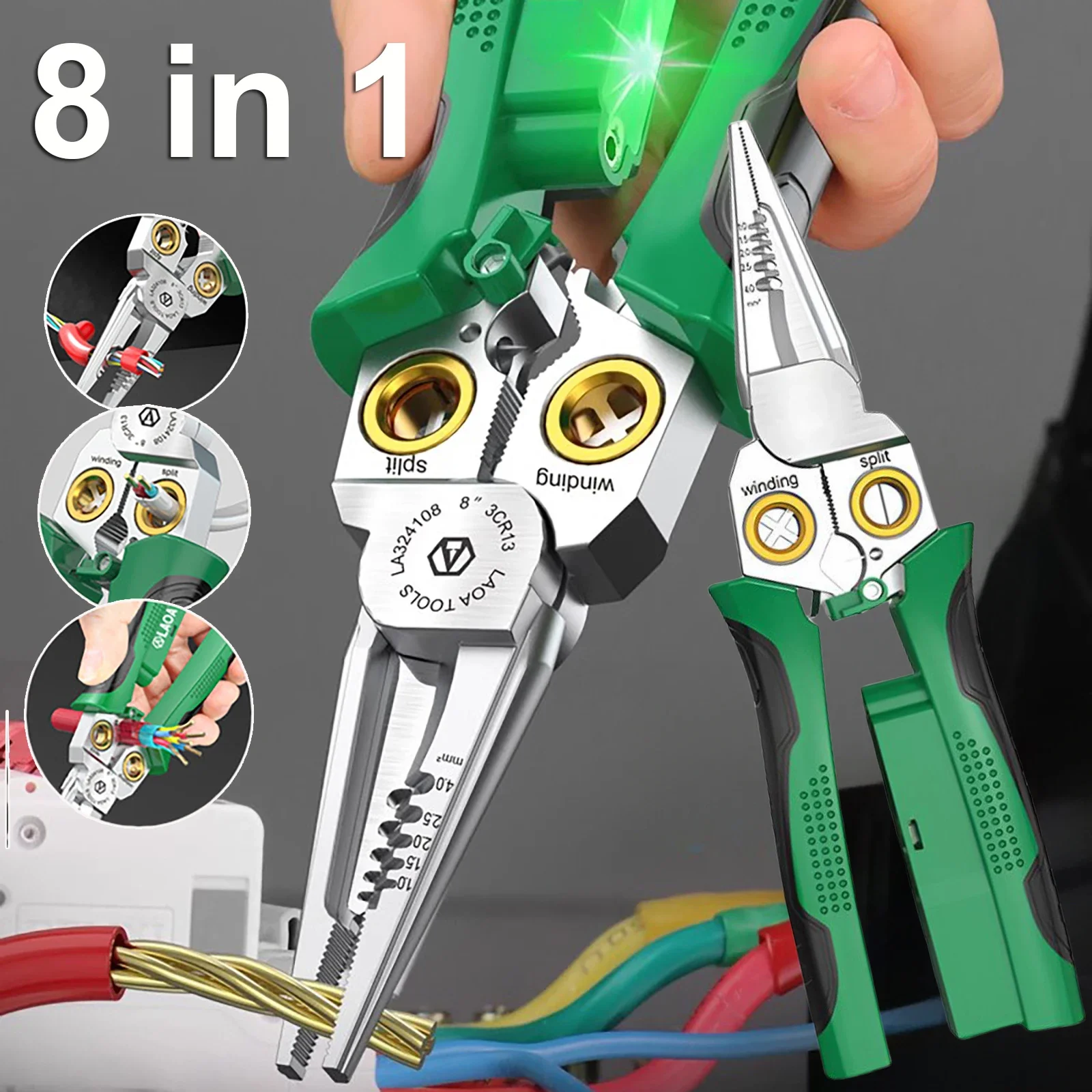 Jewelry Making Needle Nose Pliers - 8 in 1 Stainless Steel Wire