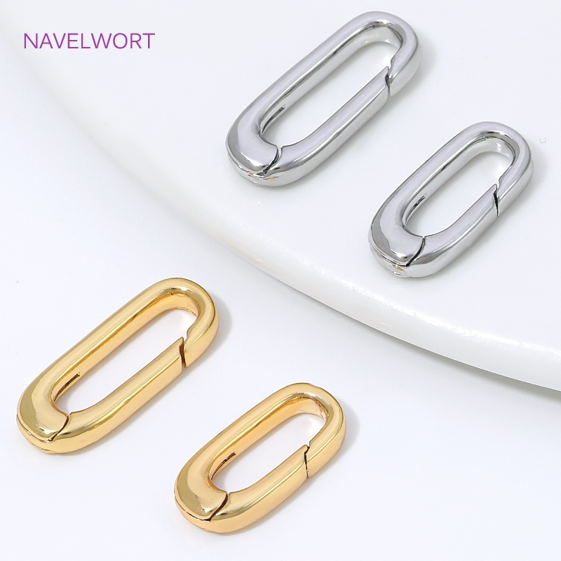 Jewelry Making Ideas - 1/2/4Pcs 18K Gold Plated Oval Spring