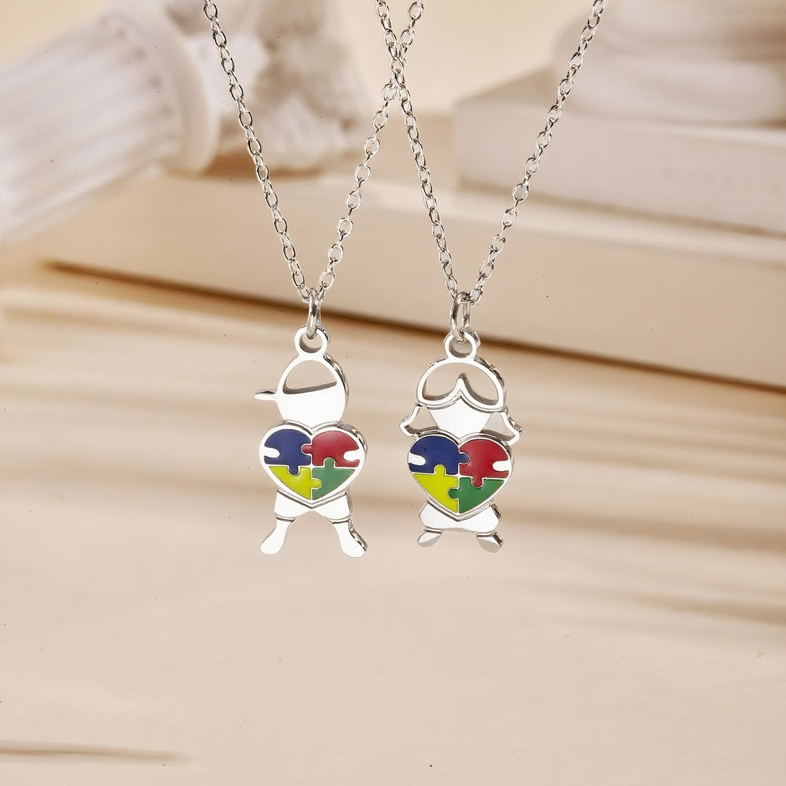 Jewelry Making Game - Stainless Steel Jewelry Heart Puzzle Boy&Girl