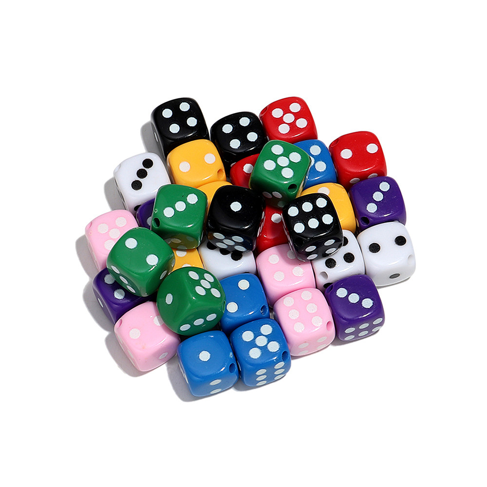 Jewelry Making Game - 10pcs Acrylic Colorful Funny Game Dice