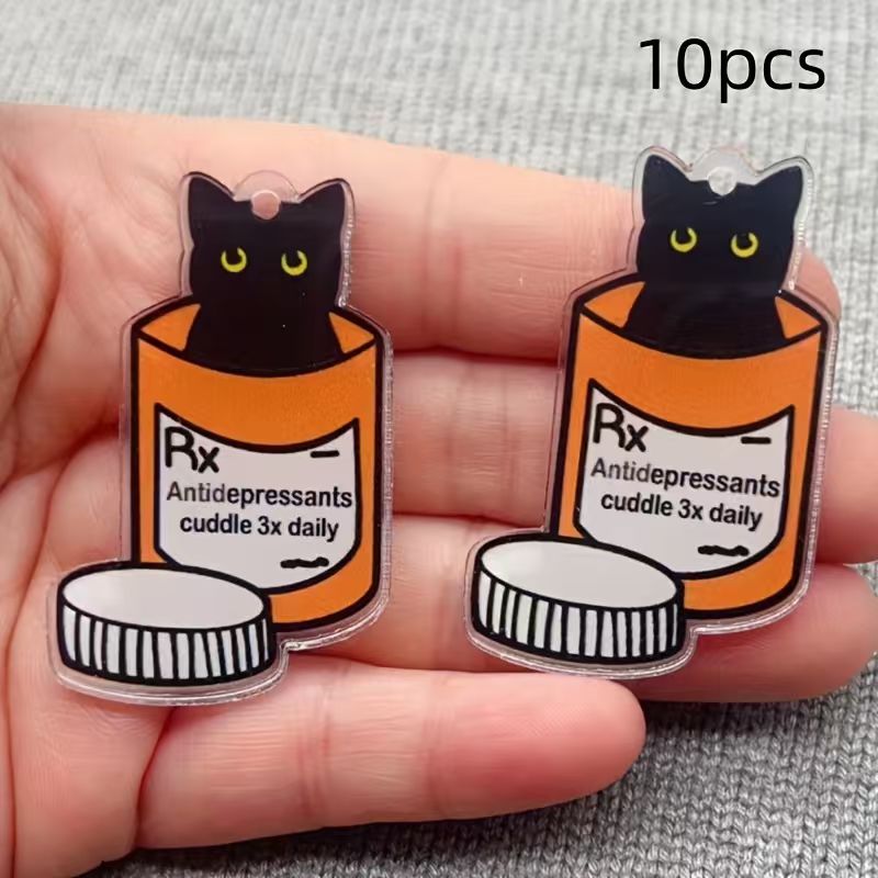 10pcs acrylic medicine cat pen - Jewelry Making Earrings recension och pris