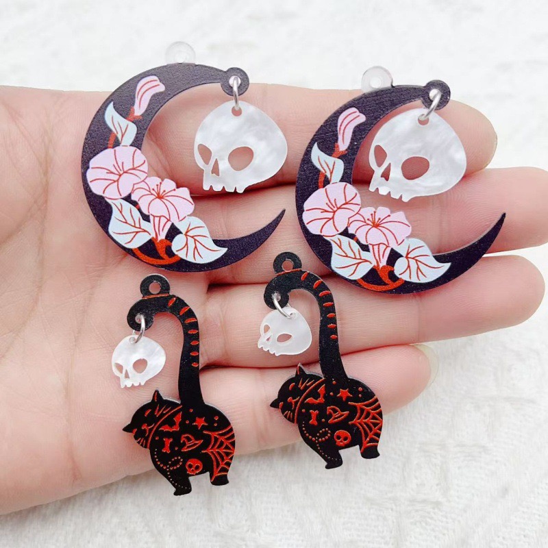 10pcs Halloween Acrylic Ghost  - Jewelry Making Earrings recension och pris