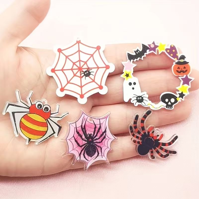 10pcs acrylic Halloween spider - Jewelry Making Earrings recension och pris