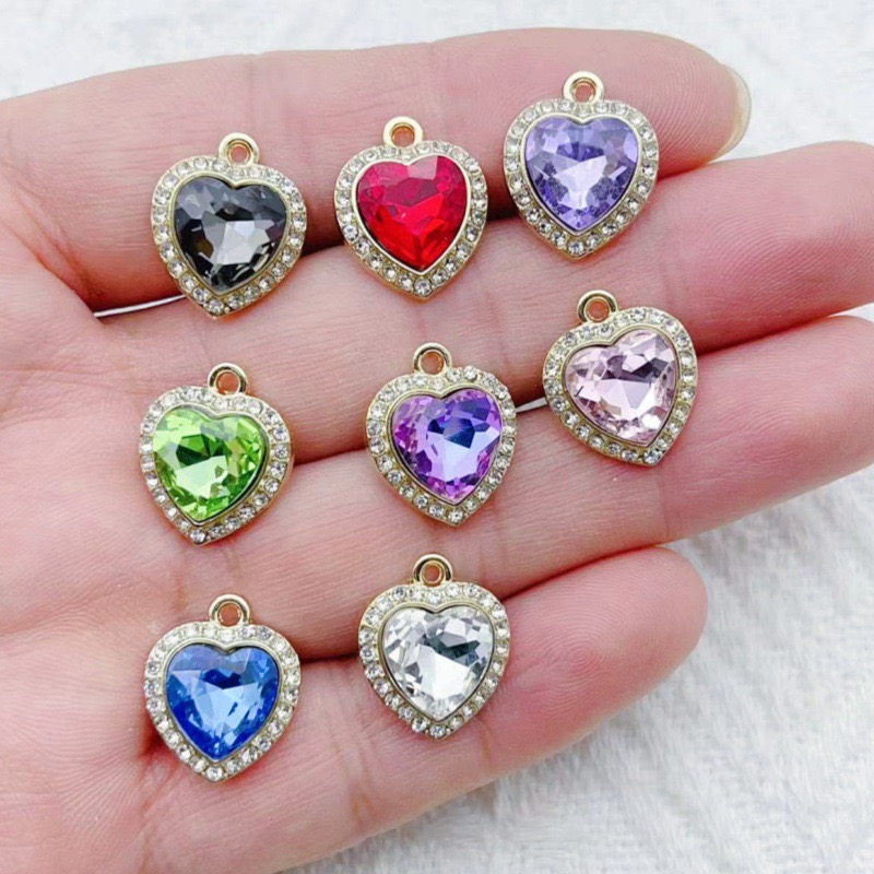 10pcs heart-shaped inlaid colo - Jewelry Making Earrings recension och pris