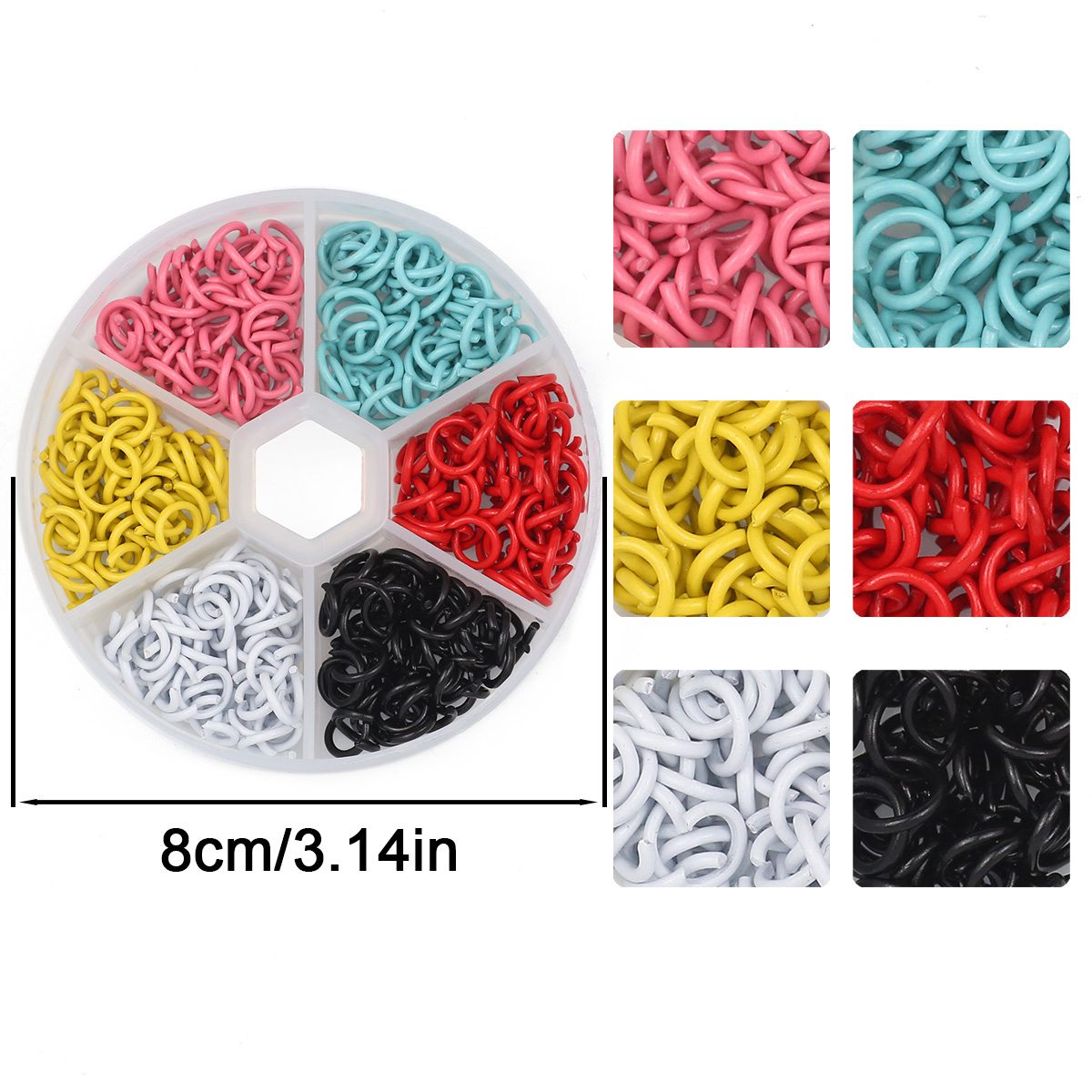 87g Colorful Mixed Colors Zinc - Jump Ring Assorted recension och pris