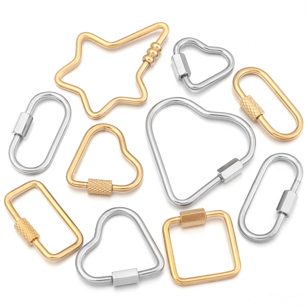 2pcs Gold Stainless Steel Hear - Jewelry Making Ideas recension och pris