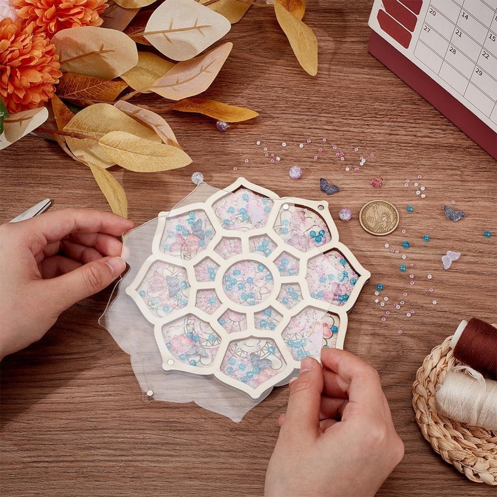 Wood Bead Organizer Tray Flowe - Jewelry Making Organizer recension och pris
