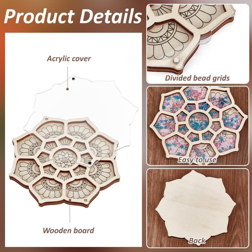 Wood Bead Organizer Tray Flowe - Jewelry Making Organizer recension och pris