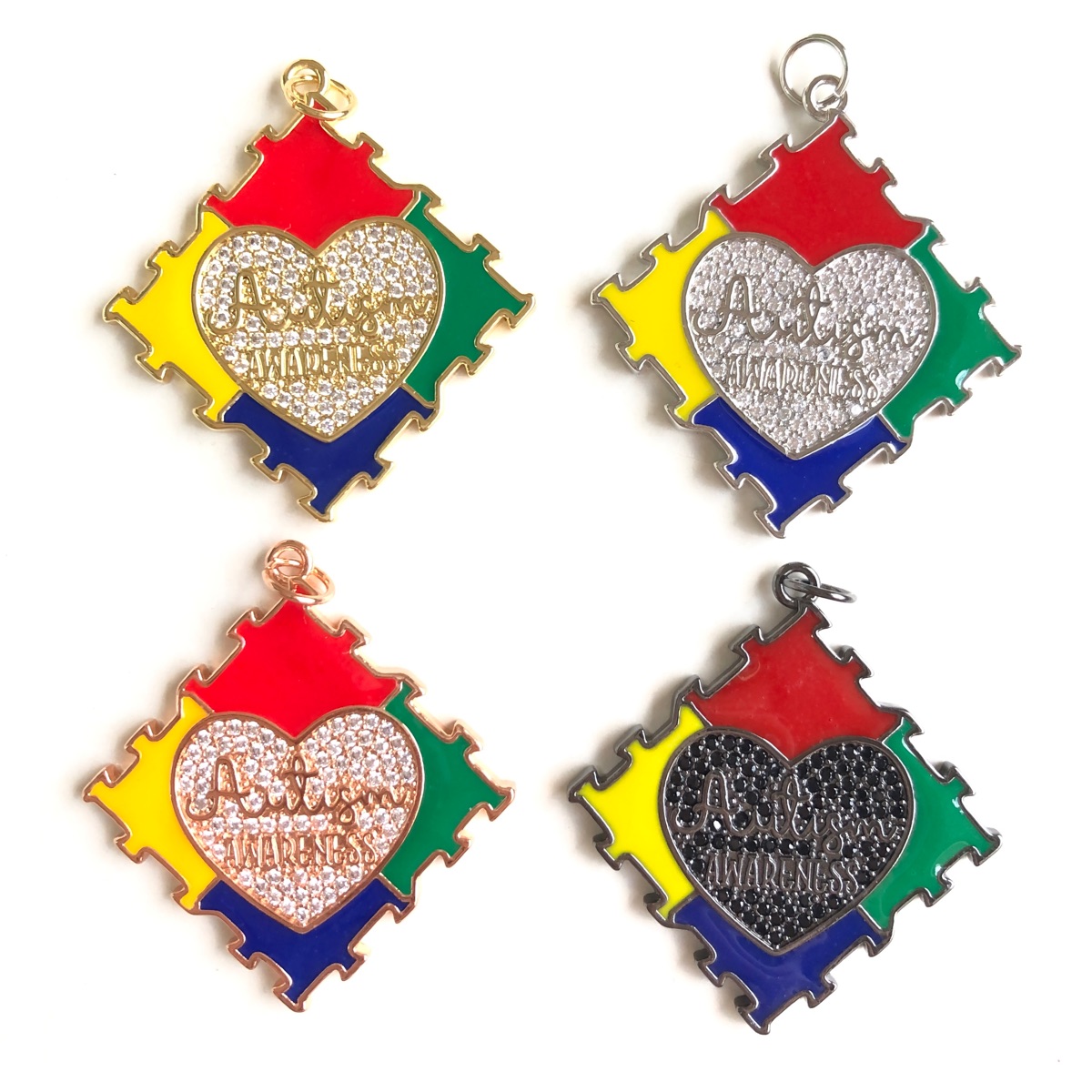 5pcs Zirconia Pave Autism Awar - Jewelry Making Game recension och pris