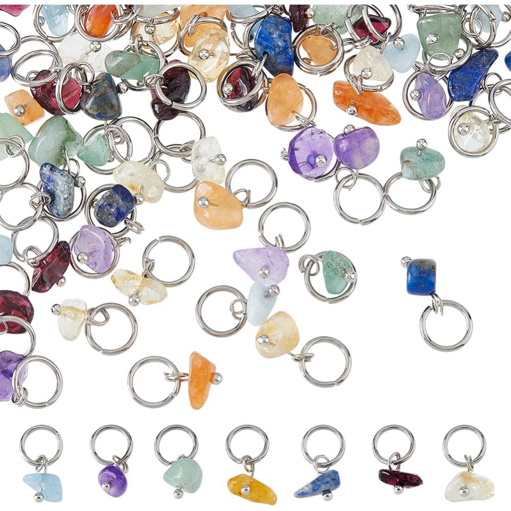 84Pcs 7 Colors Stone Pendants  - Jump Ring Assorted recension och pris
