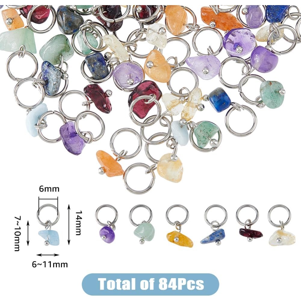 84Pcs 7 Colors Stone Pendants  - Jump Ring Assorted recension och pris