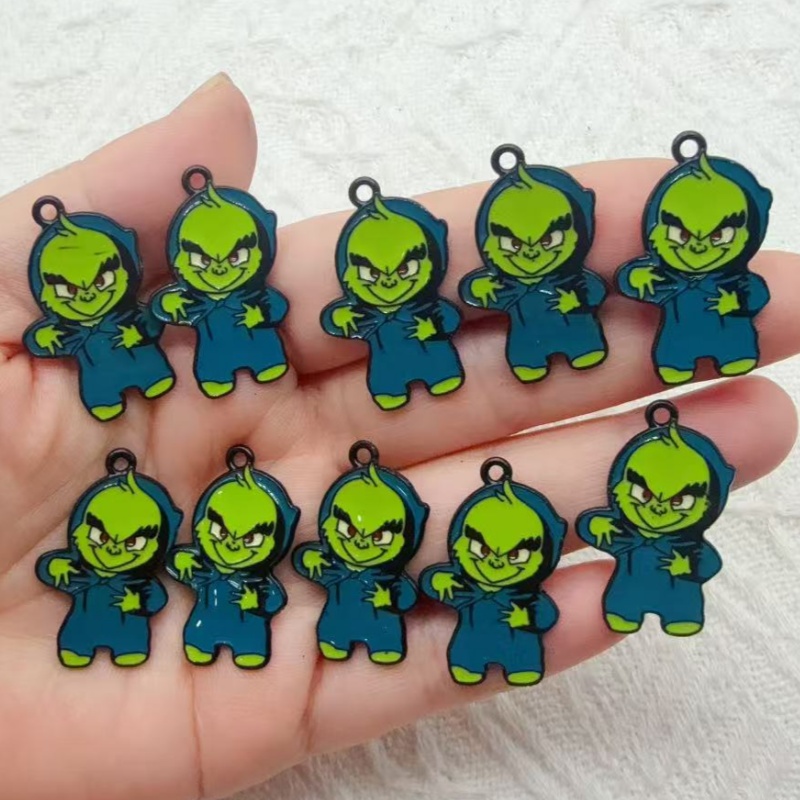 10pcs alloy drip oil cartoon C - Jewelry Making Earrings recension och pris
